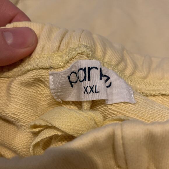 PARKE Embroidered Butter Yellow Sweatpants Joggers Hoodie Size 2XL Lot 2 - Picture 2 of 15